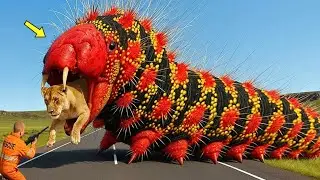 Brave Heroes Face GIANT BUG in EPIC Battle to Save Innocent Mother Lion🪱