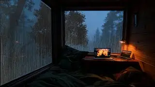 Cozy Tree House Cabin | Relaxing Rain |Distant Thunderstorm Sounds:Perfect Noise for Sleeping Deeply