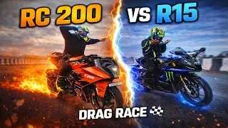 KTM RC 200 VS YAMAHA R15 M DRAG RACE 🔥