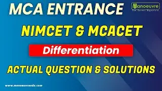 MCA Entrance  I NIMCET & MCACET Differentiation   Actual Question & Solutions..
