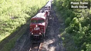CP 130 - CP 8713 Locomotive Led Manifest Train Denfield Rd Bridge London Ontario