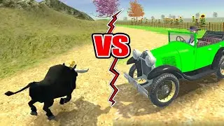 TORO VS BOCHINCHERO || juego el pollito y  el tractor en la granja de Zenón