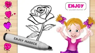 How to Draw a ROSE FLOWER | Art for Kids