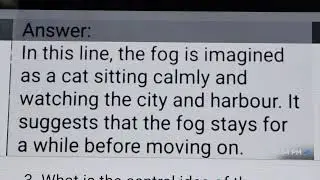 Poem:Fog, Class 10, Subject: English Book: First flight 