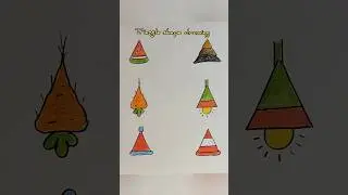 #basicdrawingforkids #shortsvideo #art #triangle #stepbystep #shapedrawing #drawing