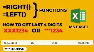 Right and Left Function in Excel | How To Get Last 4 Digits? #msexcel #exceltricks #excellearning