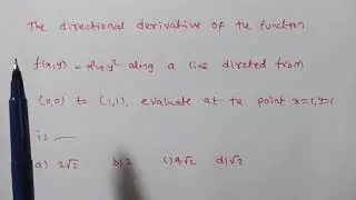 GATE 2019 Engineering Mathematics ( vector Differential Calculus)