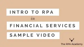 Introduction to RPA In Financial Services