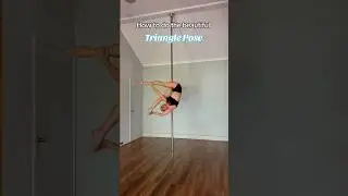 ✨Triangle Pose on Spinning Pole Intermediate Pole Trick to try #spinningpole #shorts