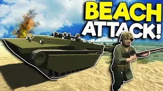 AMPHIBIOUS BEACH ATTACK IN THE PACIFIC! - Ravenfield Mods Gameplay - WW2 Mod