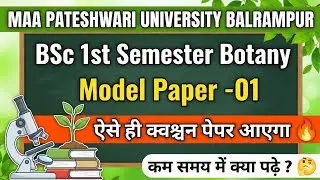 MAA PATESHWARI UNIVERSITY BALRAMPUR BSc 1st Semester Botany Model Paper 2025-26 Paper Pattern 
