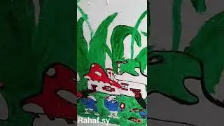 رسمت على حيط البيت السنافر#Rahaf sy