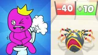 Rush to Toilet Bridge puzzle Vs Anti Spider Run Counter Attack Max Levels (Android iOS) Gameplay