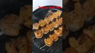 Seared shrimp skewers