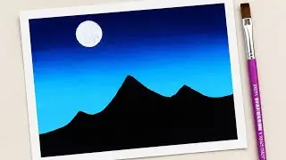 Easy Night Sky Painting | Acrylic Painting for Beginners