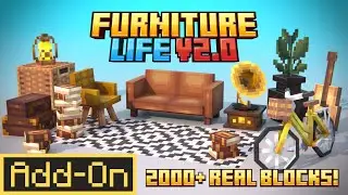 🛋️ 2000+ Furniture Blocks Added! | Minecraft Furniture Life 2.0 Add-On Review