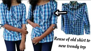 How to convert men's shirt into women's top | shirt to beautiful top | Housewife Innovations
