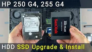 Замена и установка SSD или жестки диск в ноутбук HP 250 G4, 255 G4