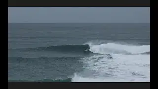 Big surf on Newquay's Cribbar. First solid pulse of swell for the winter '24 season