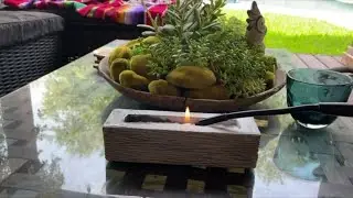 Roundfire Large Rectangle Tabletop Fire Pit - Bioethanol Fireplace