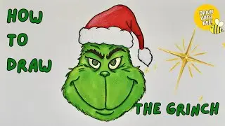 How to draw the Grinch so EASY- 6 minute Christmas draw @DrawwithBee 