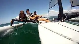 Kids on the Weta Trimaran!