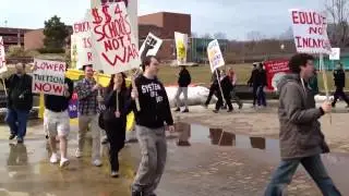 Central Connecticut State University students rally against
