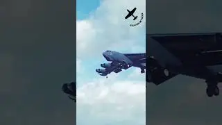 B-52 US Air Force heavy bomber lands