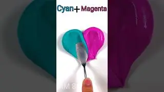 cyan+magenta colour mix ❓ (satisfying) #satisfying #colourmixing #relaxing #colorfulmixing