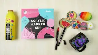 #newrelease Arrt 64 Colors Dual Tip Acrylic Paint Markers Paint Pen Set