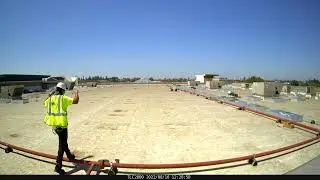 Sustineo Solar: 8-16-22, Timelapse, Commercial Rooftop PV Installation, Unloading Solar Panels