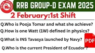 RRB Group D Exam Analysis 2026|Group D 2 February 1st shift Analysis|Group D Today Exam Analysis