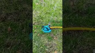 360 Degree Circle Rotating Water Sprinkler 3 Nozzles Three Arm Garden Pipe Hose Link in bio