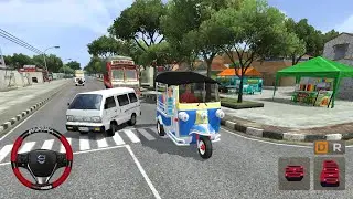 Bajaj Auto Rickshaw 🛺 | Indian Traffic Village & City Trip | Bus Simulator Indonesia (BUSSID)