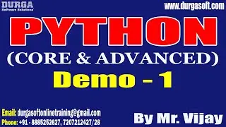 PYTHON tutorials || Demo - 1 || by Mr. Vijay On 28-11-2022 @7AM IST