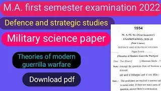 Ma Military science( defence and strategic studies) paper examination 2021-22# military science#