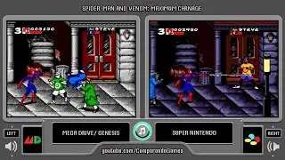 Maximum Carnage (Sega Genesis vs Snes) Side by Side Comparison