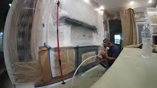 spraying 2 tone kitchen cabinets
