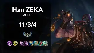 Han Zeka Ryze vs Syndra MIDDLE - KR CHALLENGER Patch 15.11