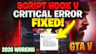 SCRIPT HOOK V CRITICAL ERROR FIXED! GTA 5 2026 Working Fix (After Update)