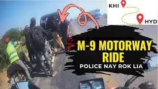 Karachi to Hyderabad M-9 Motorway Ride | Police stop #garageofhzb #cg125 #biker