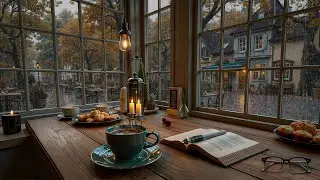 Peaceful Jazz Caf&eacute; in the Rainy Village 🌧️ Soft Jazz Piano Ambience for Study, Work & Relaxation