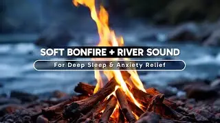 FALL INTO SLEEP INSTANTLY - Warm Bonfire & Soft River Sounds for Stress Relief & Relaxation - ASMR