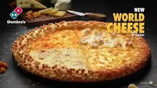 Explore the Domino's World Cheese Pizza featuring 8 Premium Cheeses