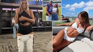 Игрок NFL WAG Джулия Фальчиони становится вирусной в форме Ravens