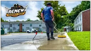 Apartment Sidewalk Revival! 🌟 Explosive Pressure Washing Makeover by Renew Property Wash!
