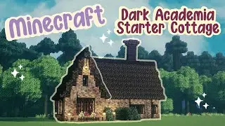 Tutorial Dark Academia Minecraft Starter House 📚🌲✨Mizunos Cottage Fairy Aesthetic 🌸 Easy Survival
