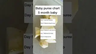 5 months Baby puree chart for whole month #weaning #6montholdbabyfood #babyfood