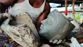 Kumartuli Durga Pratima 2020 | Durga Face Making with Clay | Making of Durga Idol