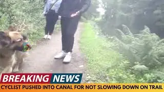 BREAKING NEWS: CYCLIST PUSHED INTO CANAL BY ANGRY DOG WALKER